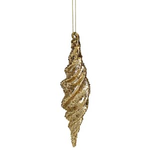 8.25 in. Shiny Gold Textured Finial Christmas Ornament