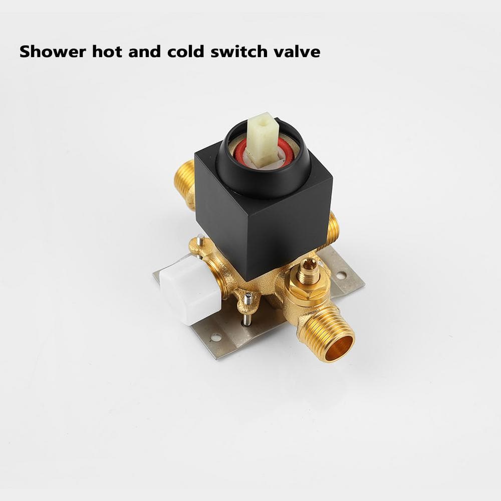 Brushed Nickel Square Rain Shower Head with Single Lever Handle