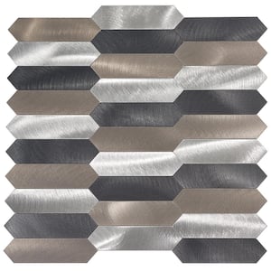 Aurora Black and Silver Aluminum Honeycomb 12 in. x 11.8 in. Metal Peel and Stick Tile (7.87 sq. ft./8-Pack)