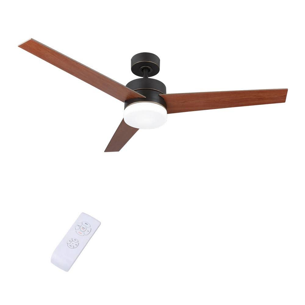 Merra 52 in. LED Indoor Old Bronze Ceiling Fan with Light Kit and Remote  Control CFN-1007-OZ-BNHD-1 The Home Depot