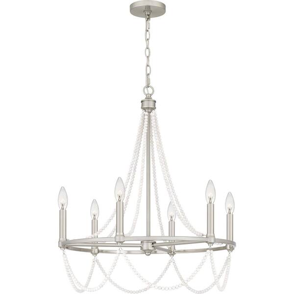 Quoizel Brigitta 6-Light Brushed Nickel Chandelier
