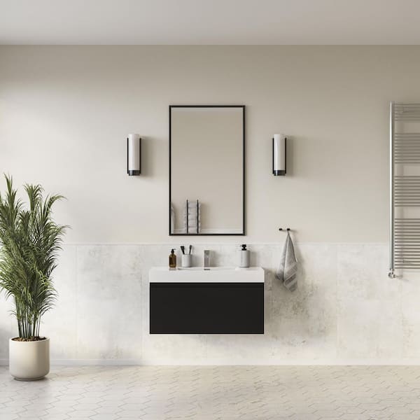 Mezzo 40 in. Bathroom Vanity Cabinet Only in Black
