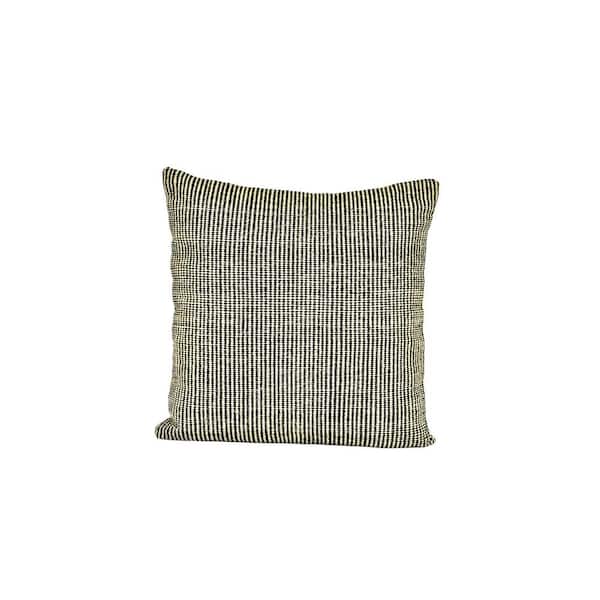 SPITIKO HOMES Sweet Corn/Black 100% Cotton Cushion 18x18"