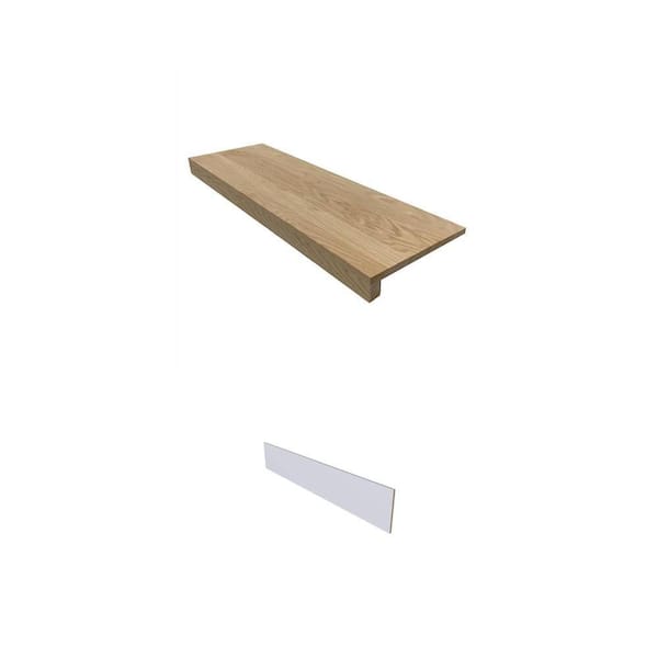 0.375 in. x 7.5 in. MDF Stair Riser and 0.625 in. x 11.5 in. Red Oak Stair Tread Combo