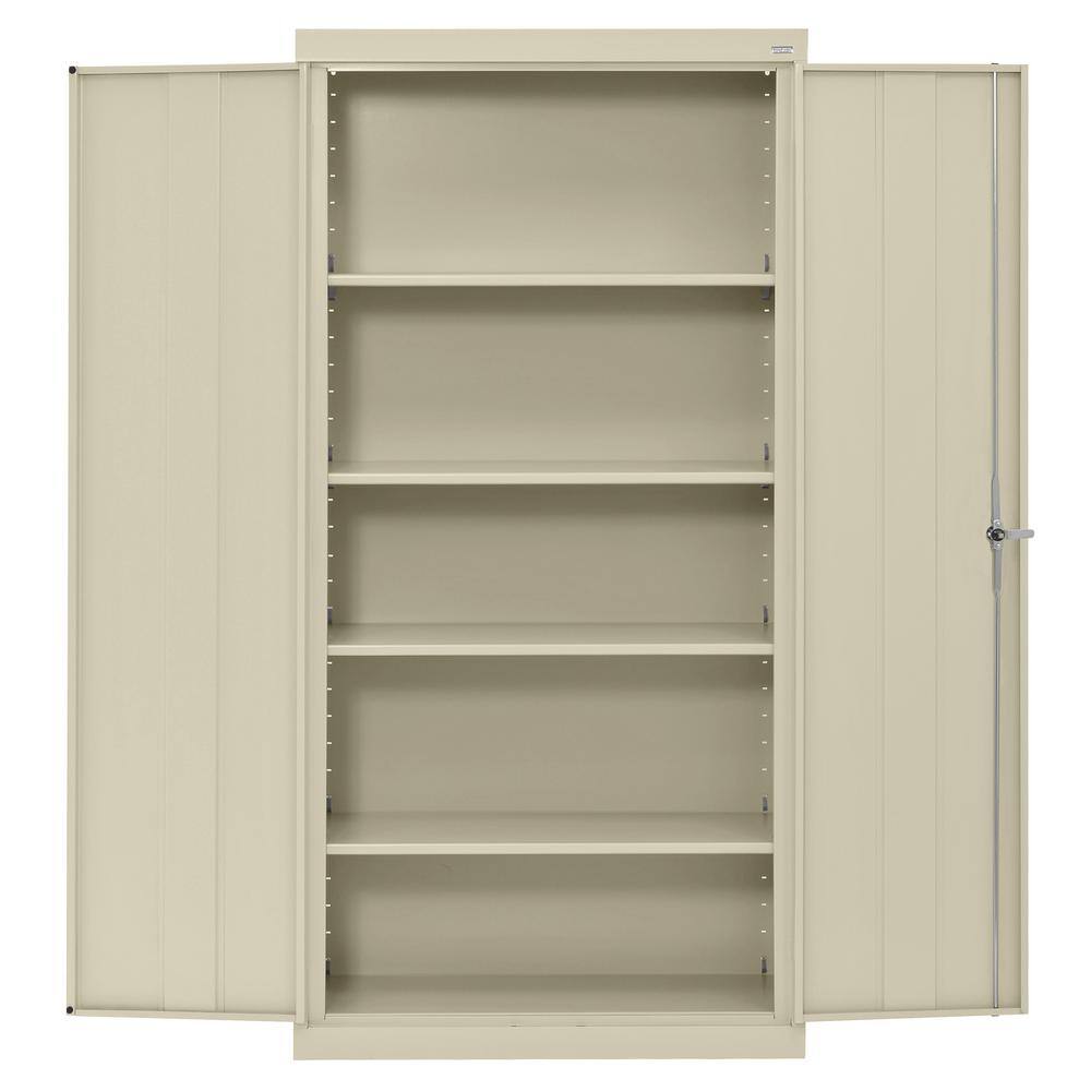Putty Steel Freestanding Lockable Office Cabinet with Adjustable Shelving