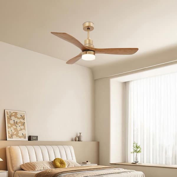 OUKANING 48 in. Integrated LED Indoor Reversible 6 Speeds Smart