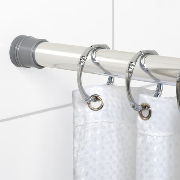 NeverRust 52 in. to 86 in. Aluminum Adjustable Tension Shower Rod in Chrome