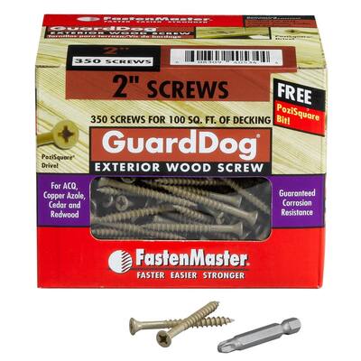 Guard Dog #10 2 in. Phillips-Square Drive, Bugle Head Wood Screw (350-Pack)