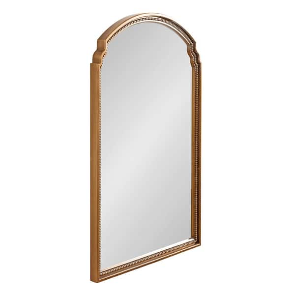 Lockland Gold 24 in. W x 36 in. H Traditional Arch Wood Framed Mirror