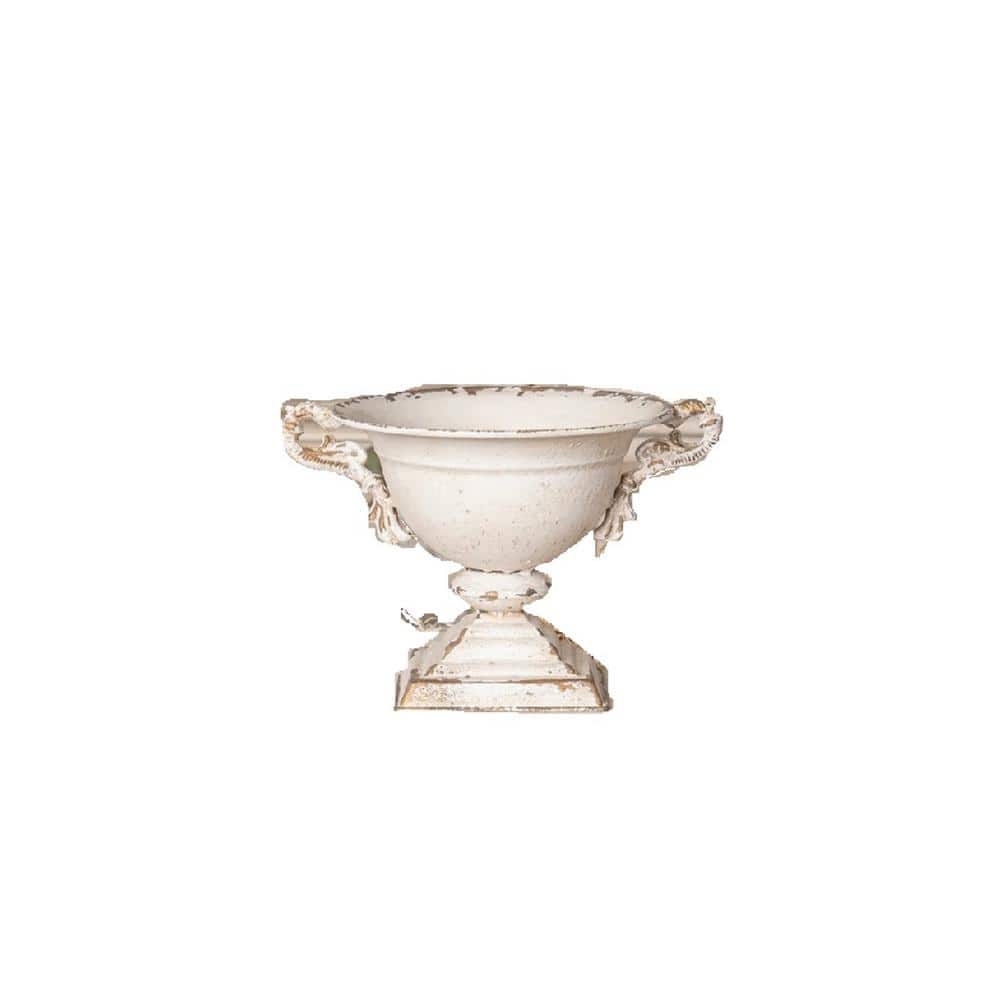 Off White Vintage Double-Handled Flower Pot for Timeless Home Decor, Ideal 