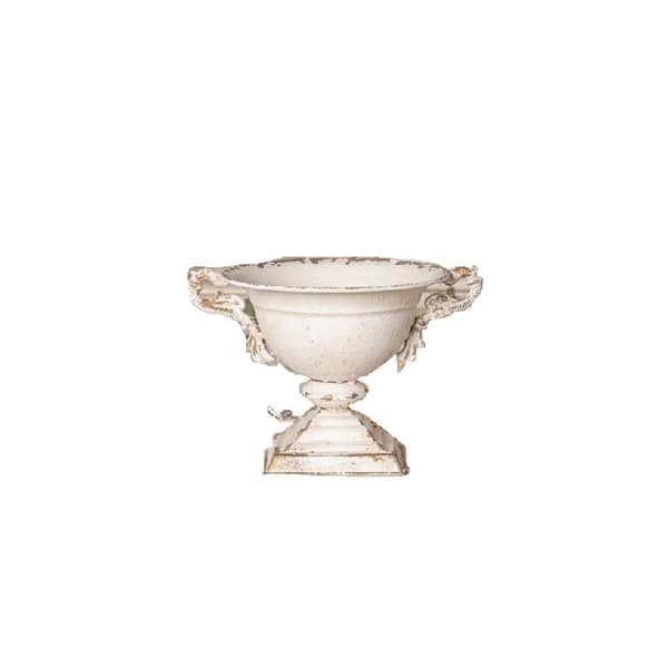 Cubilan Off White Vintage Double-Handled Flower Pot for Timeless Home Decor, Ideal for Showcasing Plants and Adding Charm