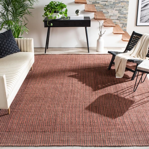 Natural Fiber 6 ft. x 9 ft. Brown/Rust Solid Color Area Rug