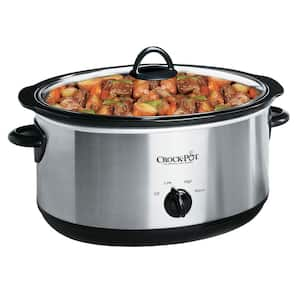 7 Qt. Manual Stainless Steel Slow Cooker with Glass Lid