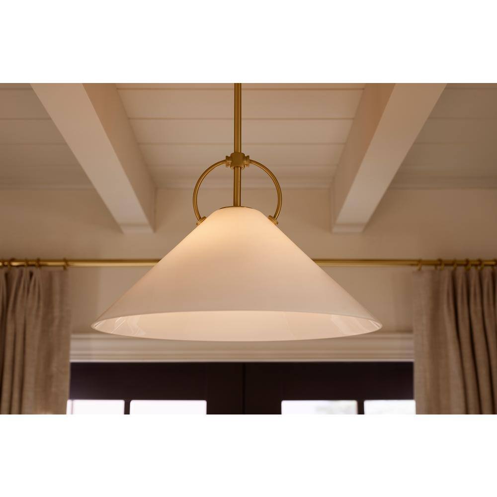 Kernen Matte Black 14" Glass LED Pendant Light
