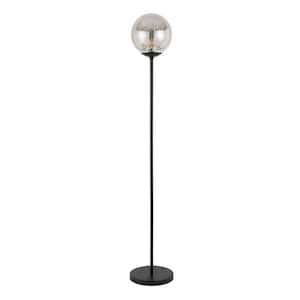 Oula 66 in. Blackened Bronze Floor Lamp with Mercury Glass Shade