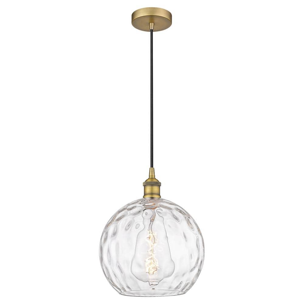 Athens Water Glass 60-Watt 1-Light Brushed Brass Standard Mini Pendant Light with Clear Glass Shade, No Bulbs Included price history on PriceWatchPro