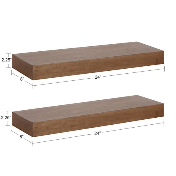 Kate and Laurel Havlock 8.00 in. x 24.00 in. Rustic Brown Wood