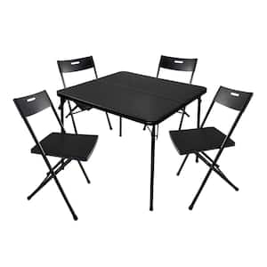 5-Piece 34 in. Card Table and 4 Chairs Furniture Set