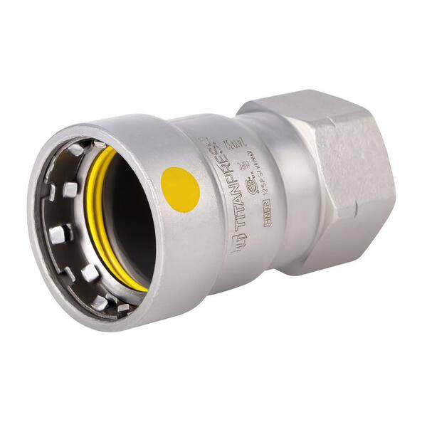 T TITANPRESS 1-1/4 in. x 1 in. Carbon Steel Press x FPT Reducing Female Adapter HNBR Gas