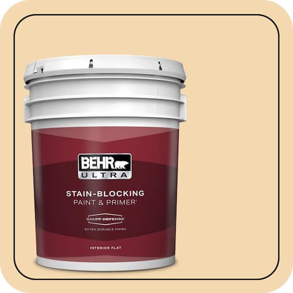 BEHR ULTRA 5 gal. #330C-3 Clam Chowder Extra Durable Flat Interior Paint & Primer