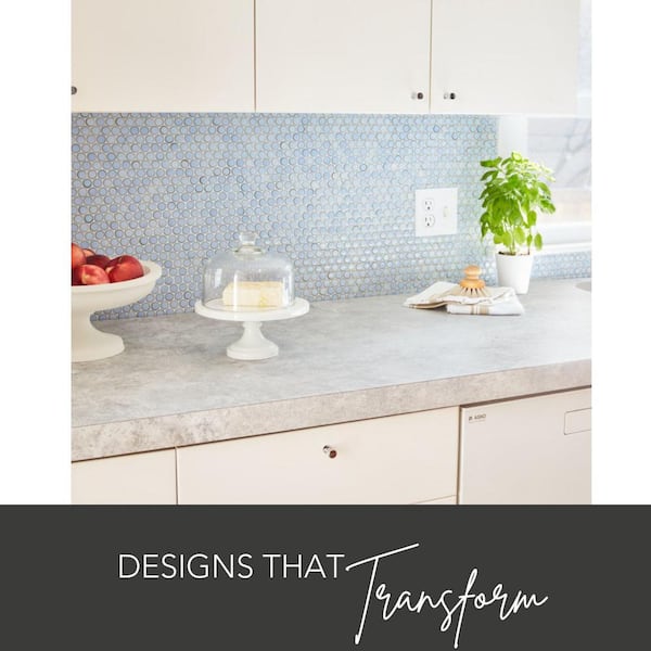 Hampton Bay Straight Laminate Countertop in Matte Patine Concrete  with Waterfall Edge and Integrated Backsplash 011312010693706