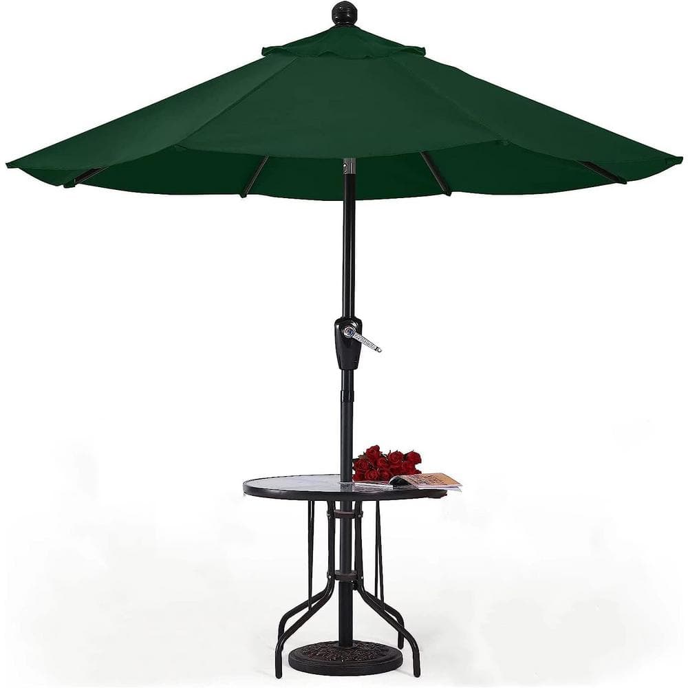 9 ft. Beach Umbrella Green in Durable Patio Umbrellas