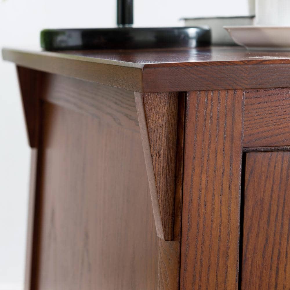 Russet Solid Wood Mission Cabinet End Table with Storage