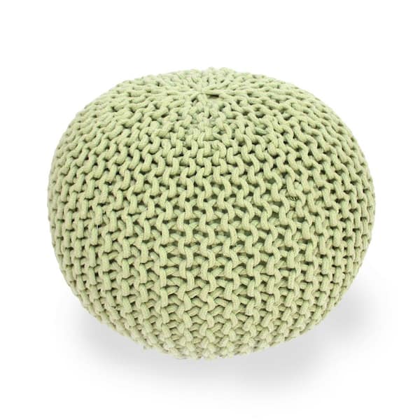 Noble House Moro Green Round Pouf