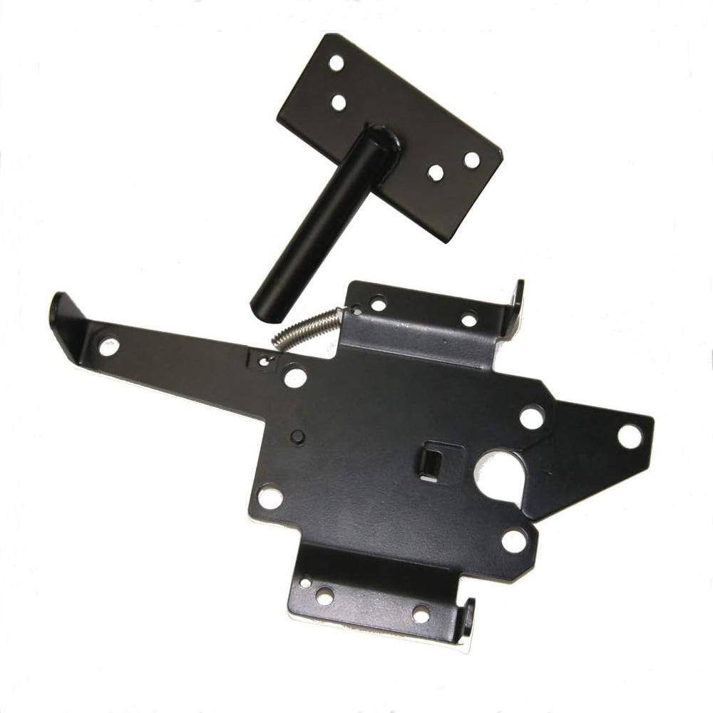 WINSOON Black SelfLocking Gate Latch Heavy Duty Post Mount Automatic