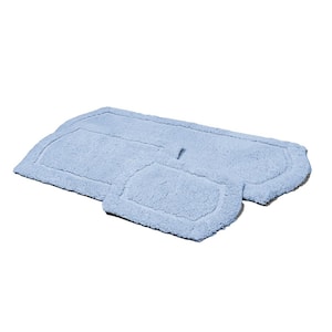 Chesapeake Paradise Memory Foam Dusty Blue 3-Pieces Bath Rug Set 22 in. x 60 in. and 21 in. x 34 in. and 17 in. x 24 in.