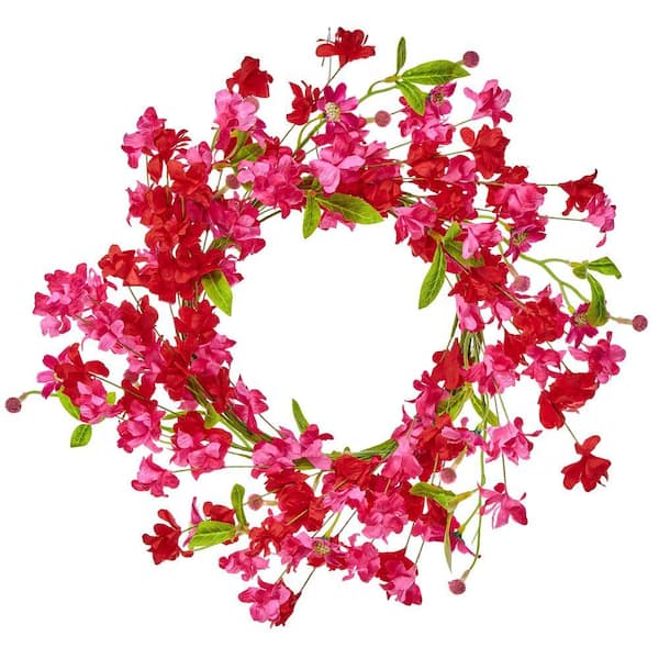 13 in. Pink Blossom Candle Ring