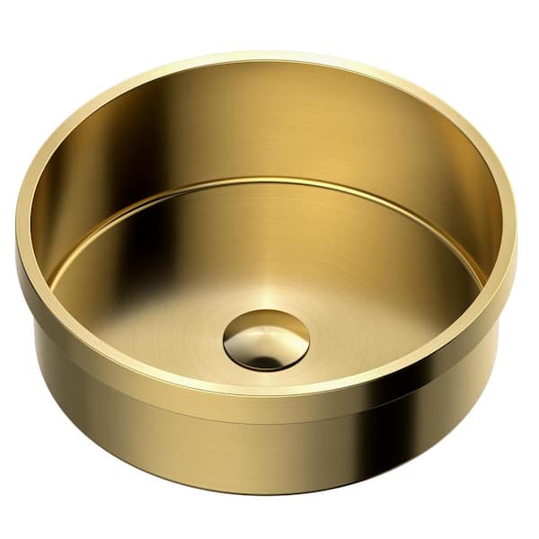 Karran CCT100 15 in. Stainless Steel Drop-In Bathroom Sink in Yellow Gold