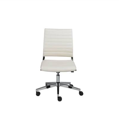 Brooklyn White Armless Low Back Office Chair