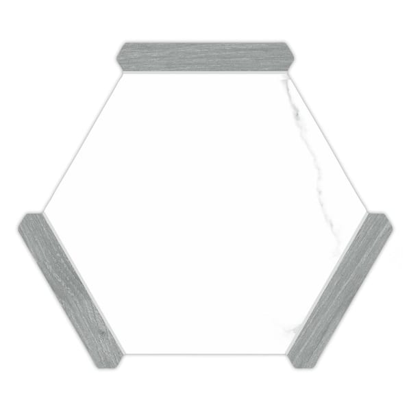Marwood Panal Calacatta with Grey Picket 8-5/8 in. x 9-7/8 in. Porcelain Floor and Wall Tile (8.06 sq. ft./Case)