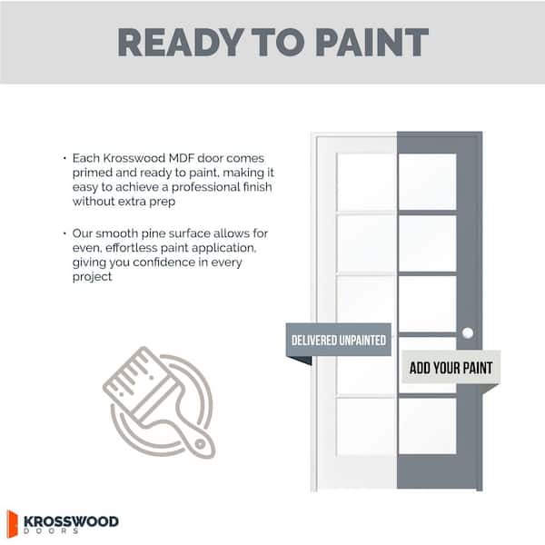 Krosswood Doors 24 in. x 96 in. Craftsman Shaker 2-Panel Primed