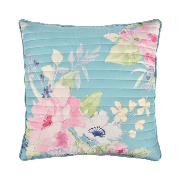 Unbranded Edessa Polyester 18 in. Square Quilted Decorative 18 in. x 18 in. Throw Pillow