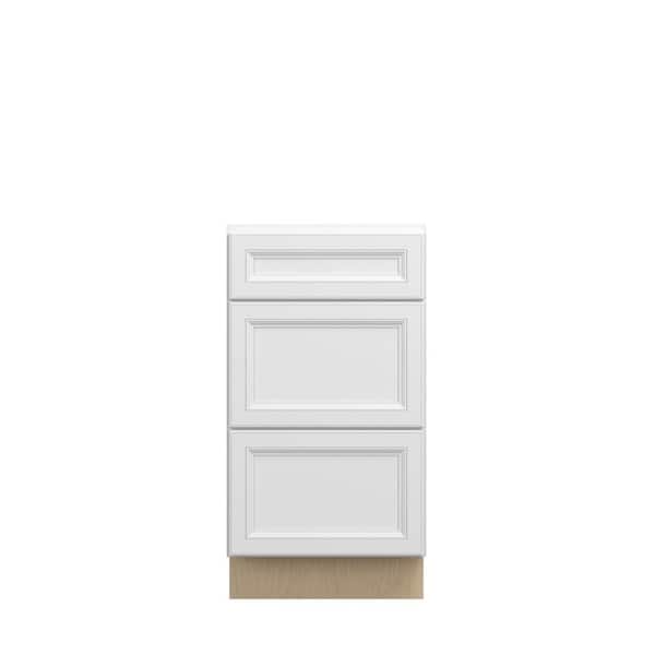 Unbranded Damascus Raised 18 in. W x 34.5 in. H x 21 in. D in French Vanilla Plywood Assembled Bath Drawer Base Cabinet