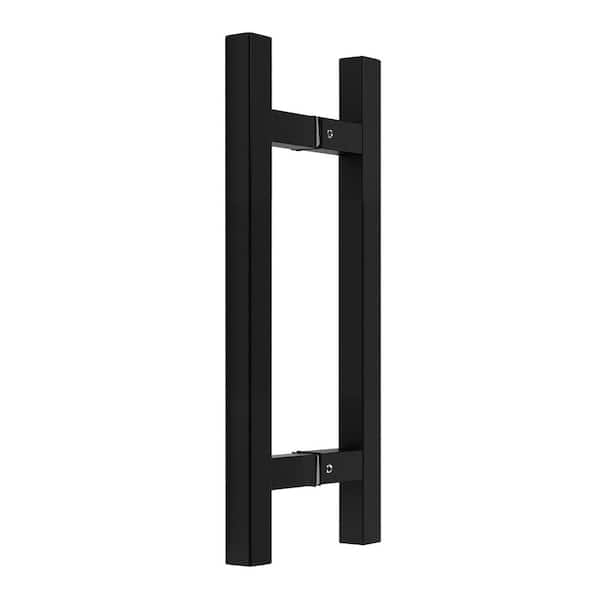 8 in. Bath Door Pulls for 6-12mm Glass Frameless Shower Doors Matte Black Stainless Steel (1-Pair)