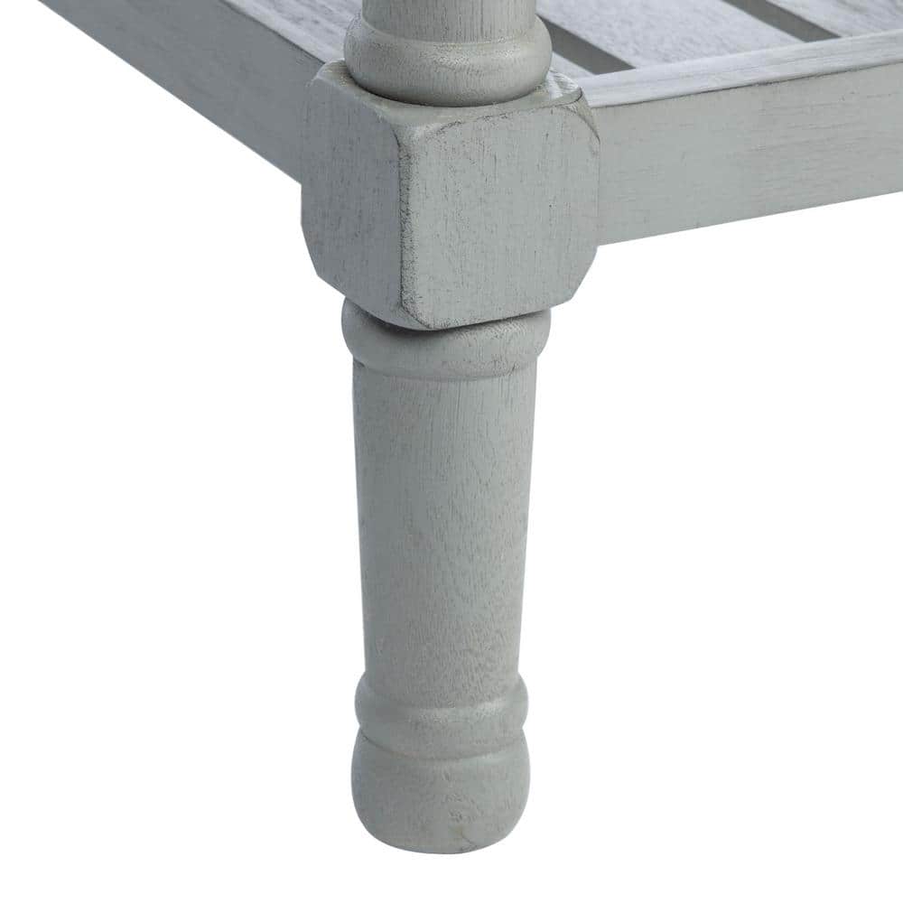 Distressed Gray Wood and Metal Hallway Table with Storage