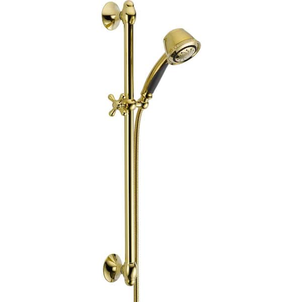 Delta 5-Spray Slide Bar Hand Shower in Polished Brass