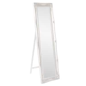 Oversized White Wood Bohemian Classic Mirror (66 in. H X 18 in. W)