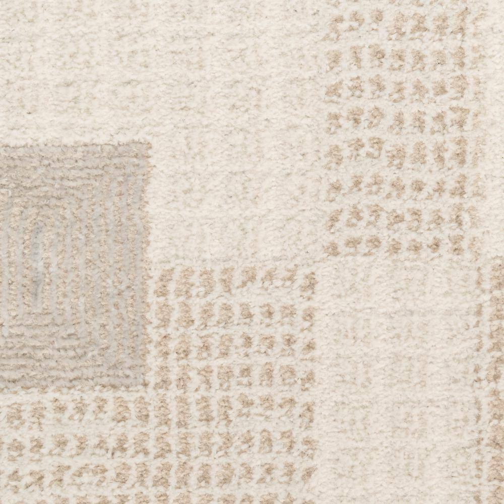 Nordic Beige Geometric Synthetic 5' x 7' Area Rug
