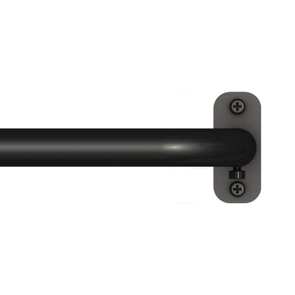 48 in. - 84 in. Adjustable 5/8 in. Wraparound Single Curtain Rod in Matte Balck
