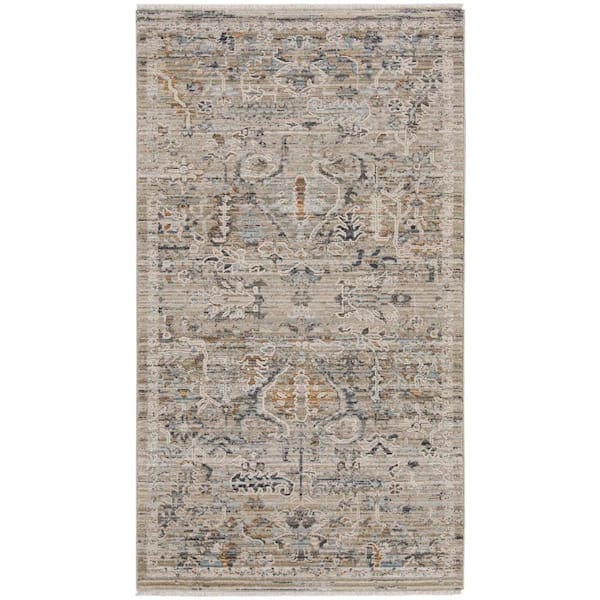 Nourison Nyle Ivory Taupe 3 ft. x 5 ft. Vintage Persian Kitchen Area Rug