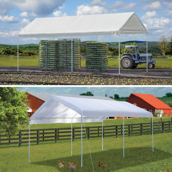 ShelterLogic 10 ft. x 20 ft. x 10 ft. White 6-Leg AG Canopy 26045