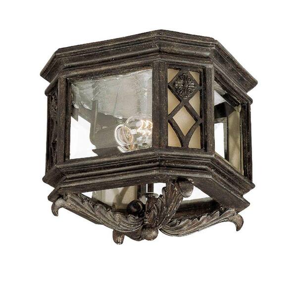 Acclaim Lighting Florence Collection Ceiling-Mount 2-Light Outdoor Black Coral Light Fixture