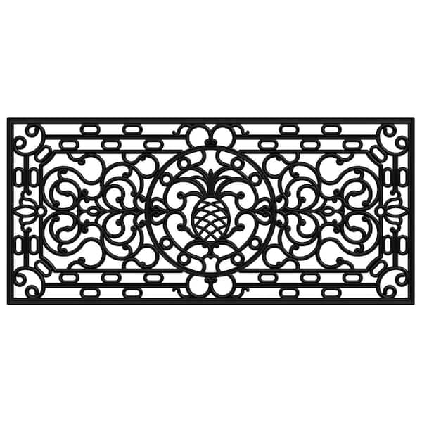Pineapple Heritage Rubber Doormat, 2' x 4'