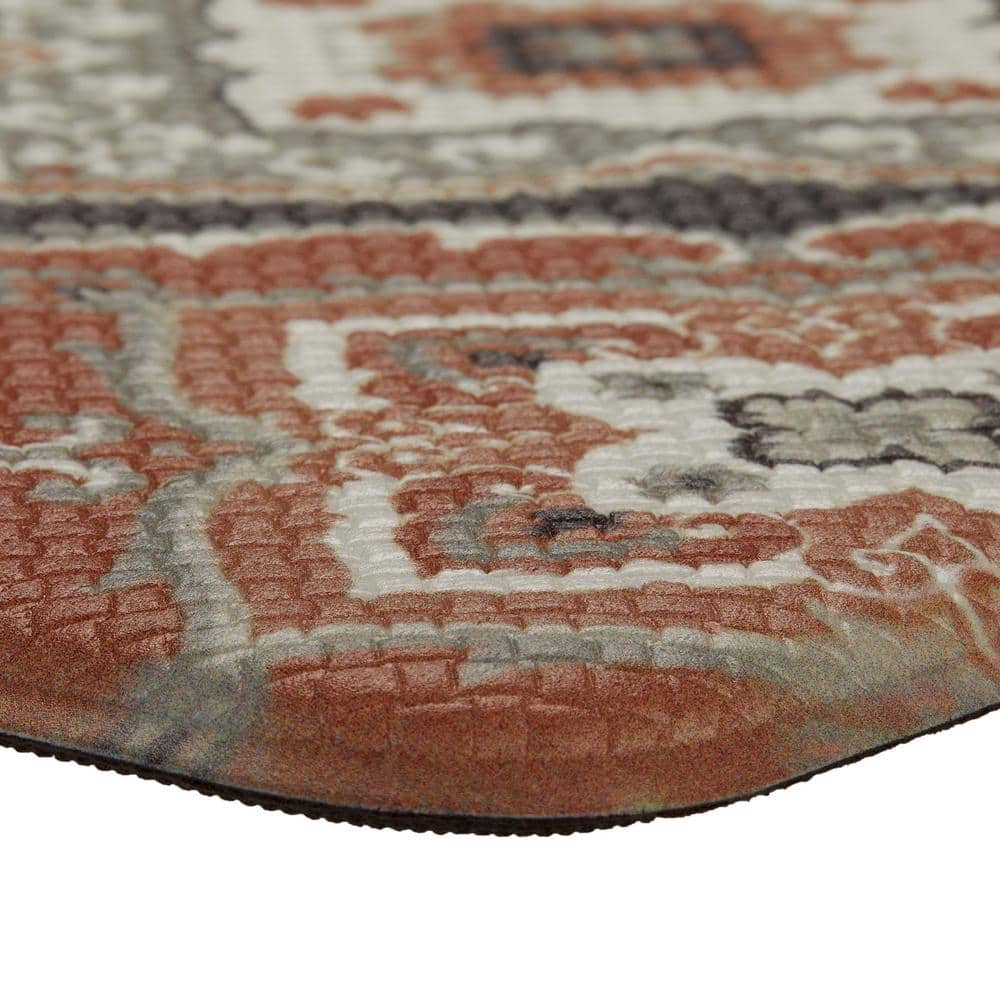 Rust Medallion Design Anti-Fatigue Kitchen Mat Set