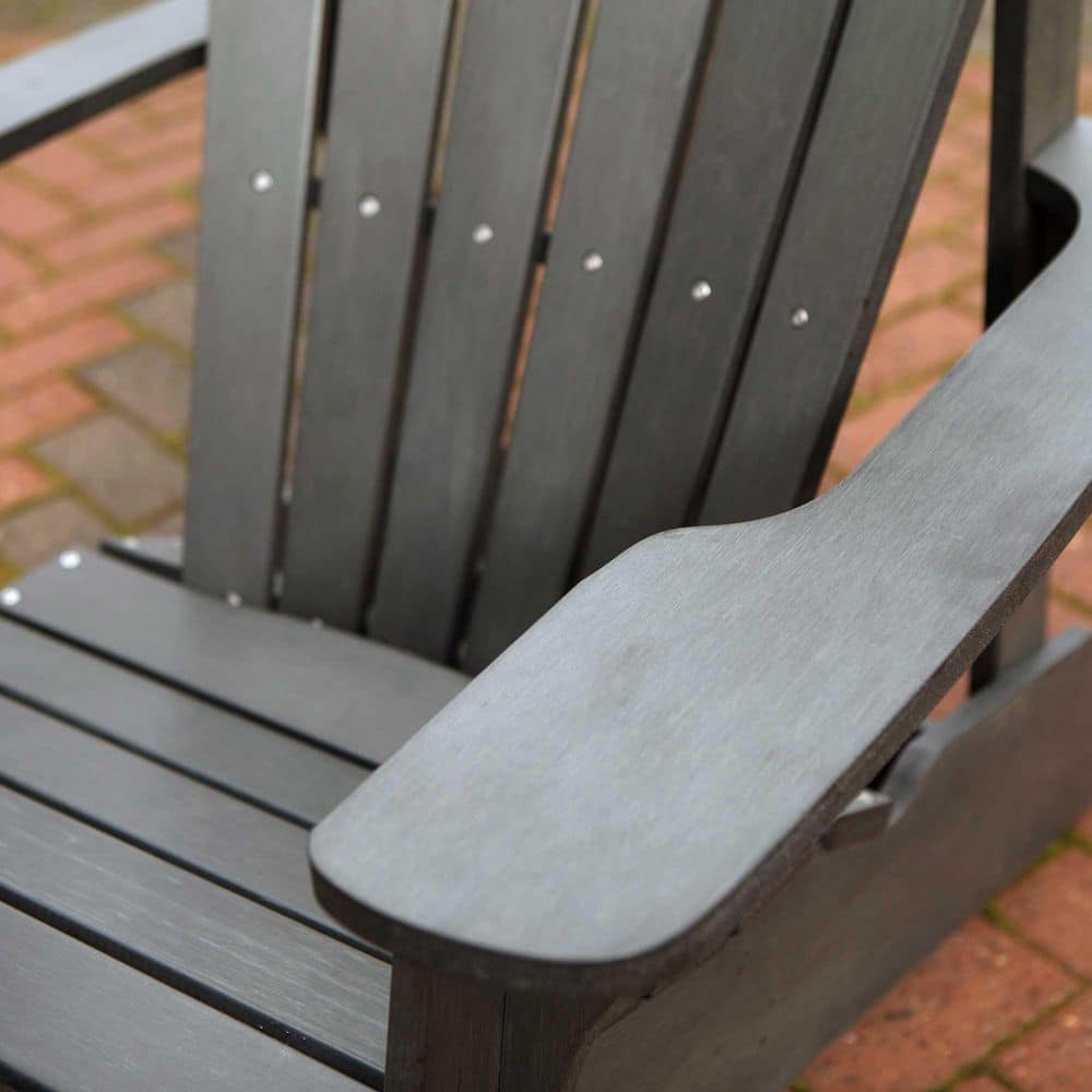 Black Composite Adirondack Chair with Arms and UV Protection
