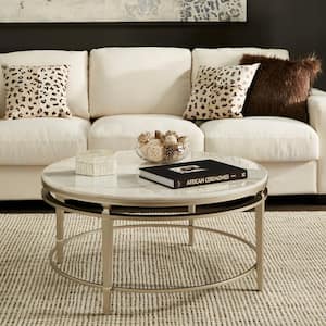 Champagne Silver Marble Top Coffee Table